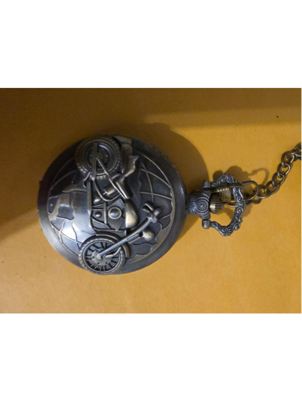 Motorcycle Pocket Watch Quartz Biker Rider Chain New Unused Vintage Style